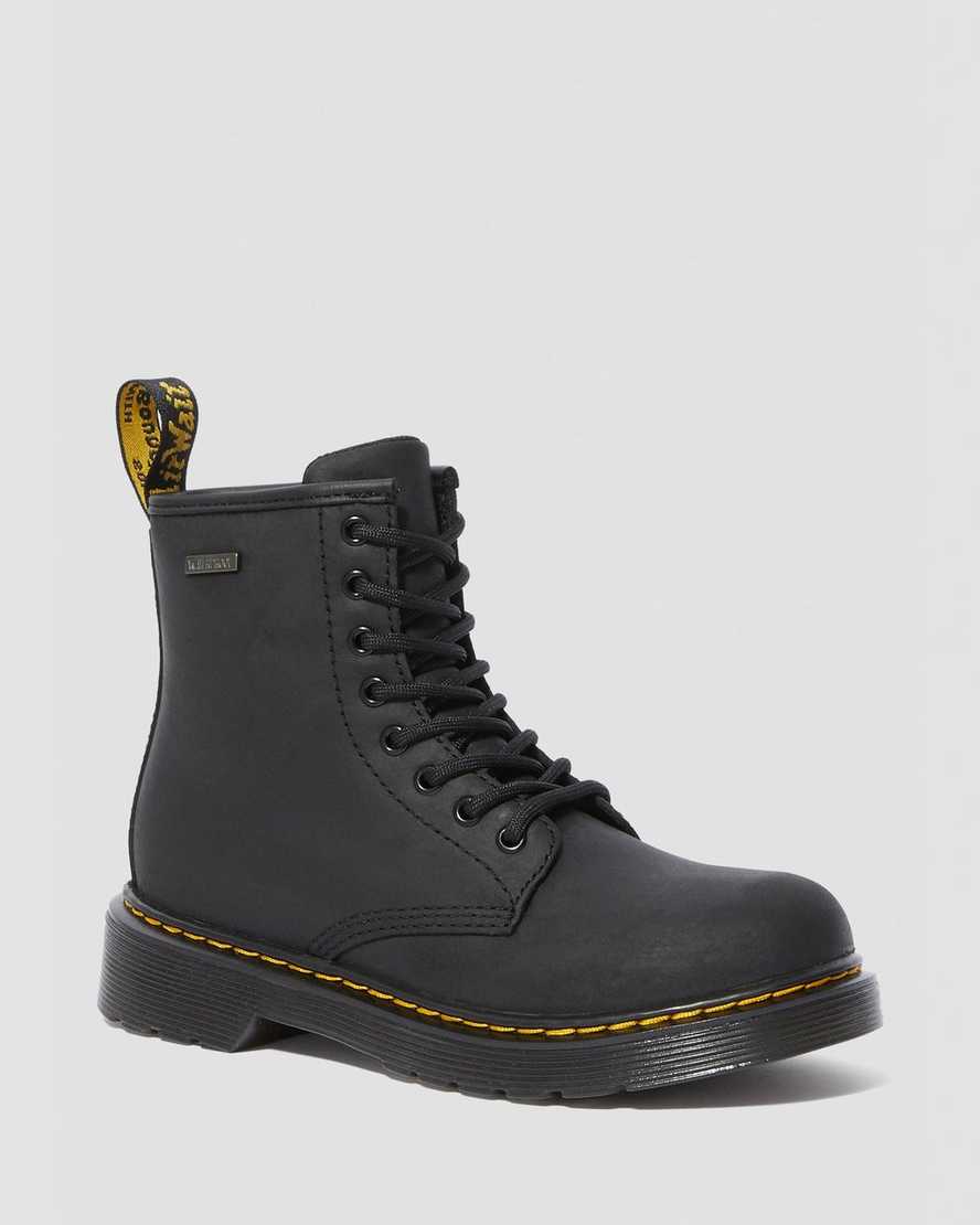Černé nepromokavé dětské volnočasové boty dr. martens 1460
