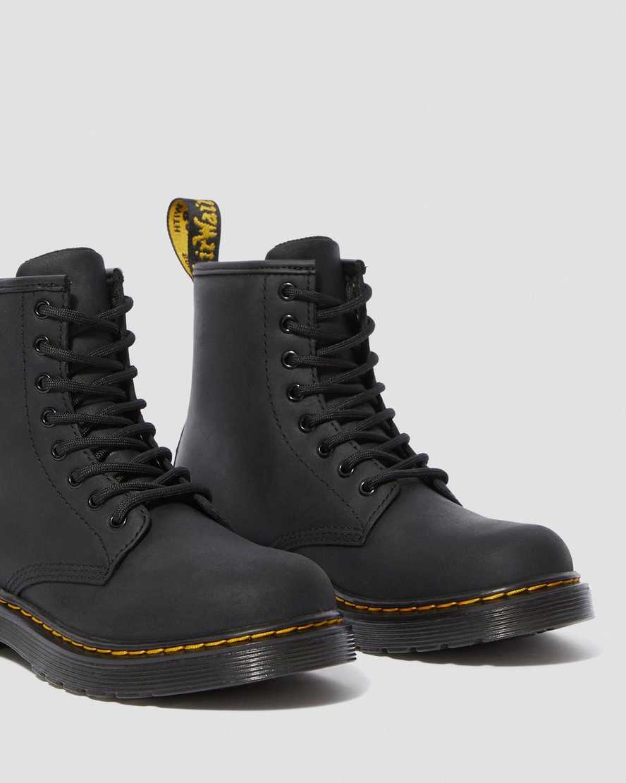 Černé nepromokavé dětské volnočasové boty dr. martens 1460