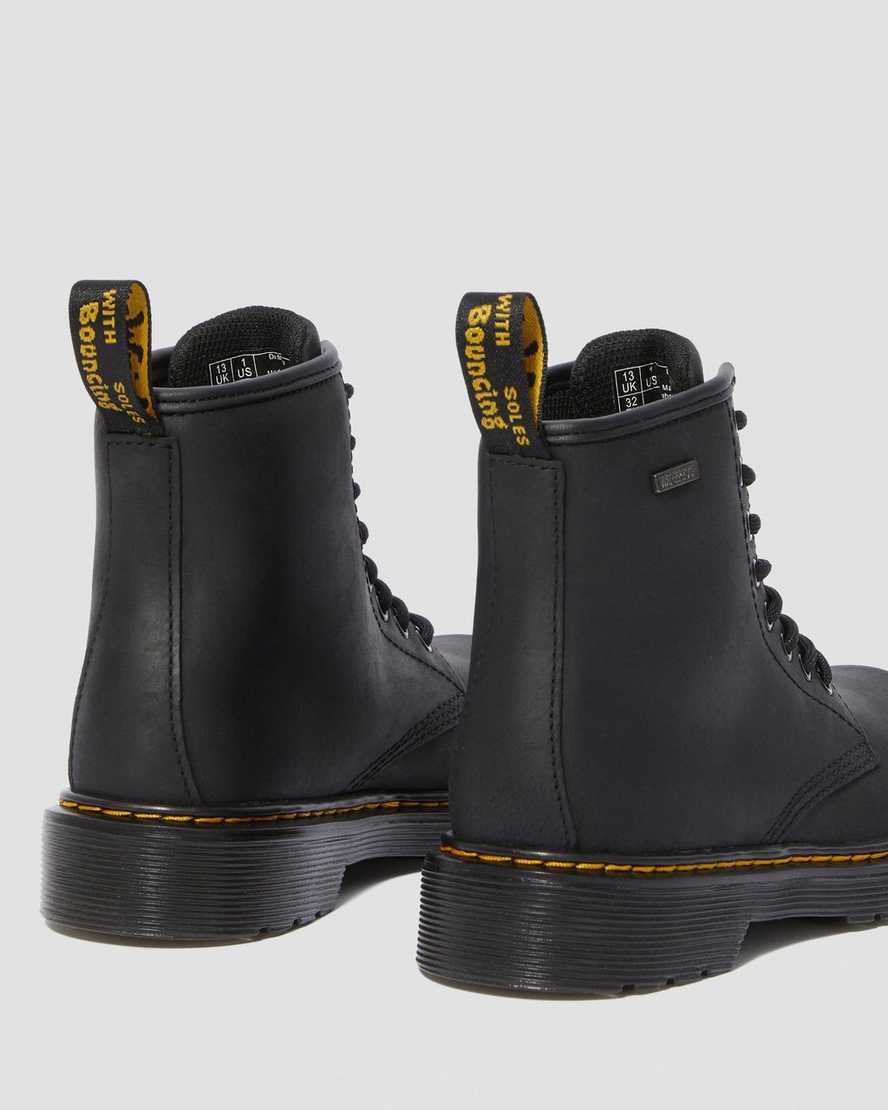 Černé nepromokavé dětské volnočasové boty dr. martens 1460