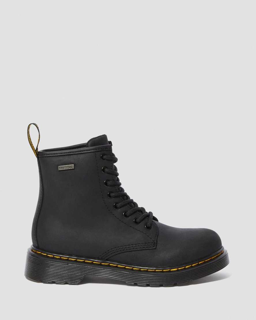 Černé nepromokavé dětské volnočasové boty dr. martens 1460
