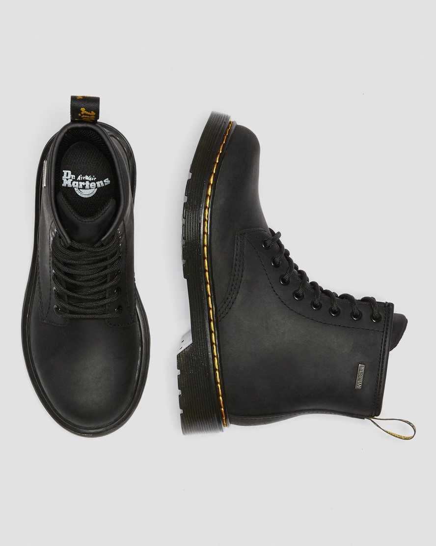 Černé nepromokavé dětské volnočasové boty dr. martens 1460