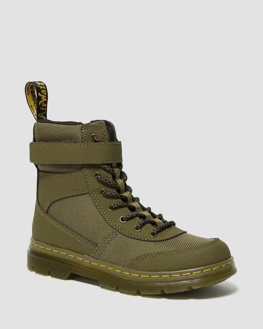 dětské volnočasové boty dr. martens combs tech v olivové barvě