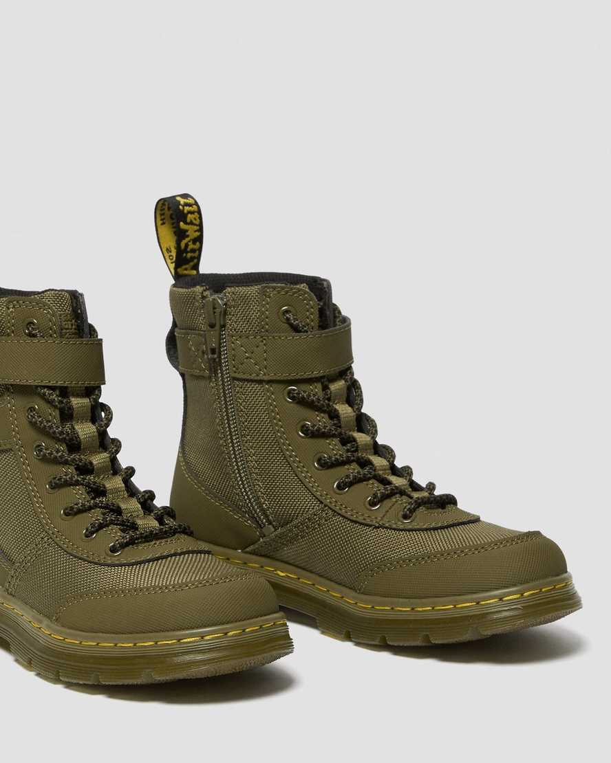 dětské volnočasové boty dr. martens combs tech v olivové barvě