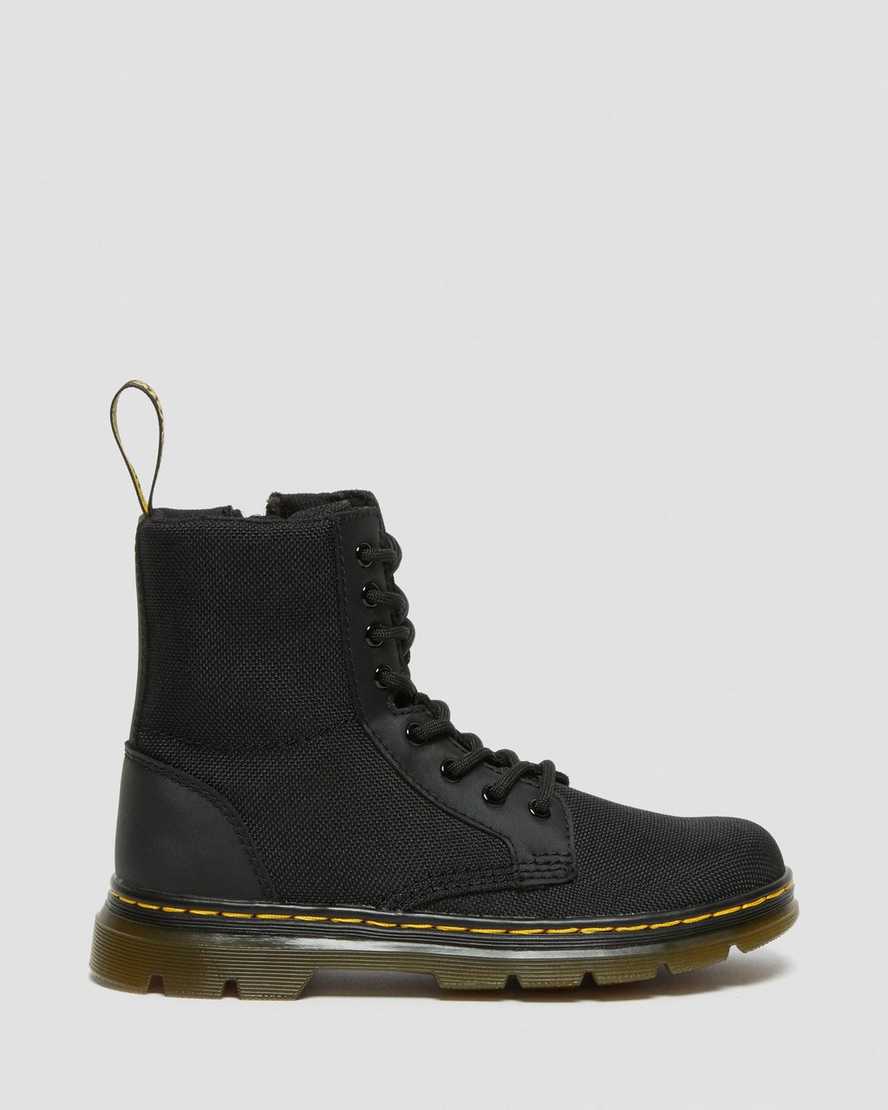 Černé dětské volnočasové boty dr. martens combs extra tough poly