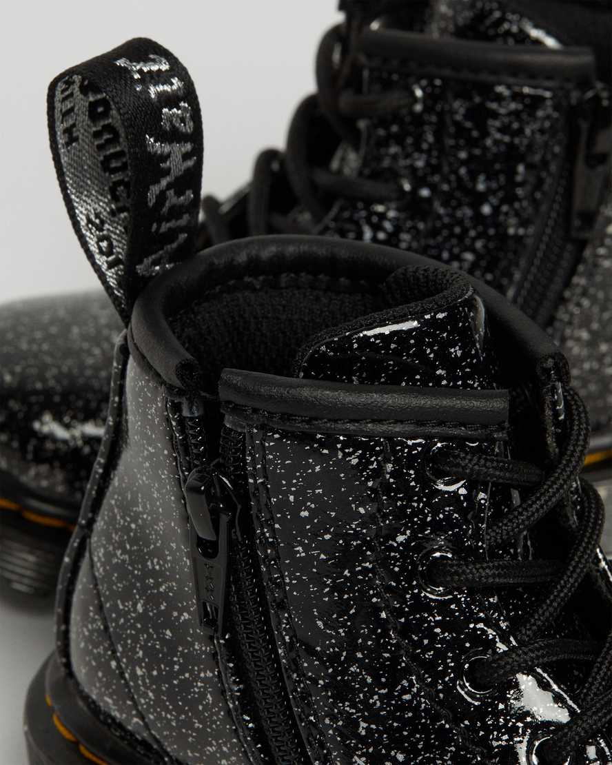 Černé dětské třpytivé kotníkové boty dr. martens 1460