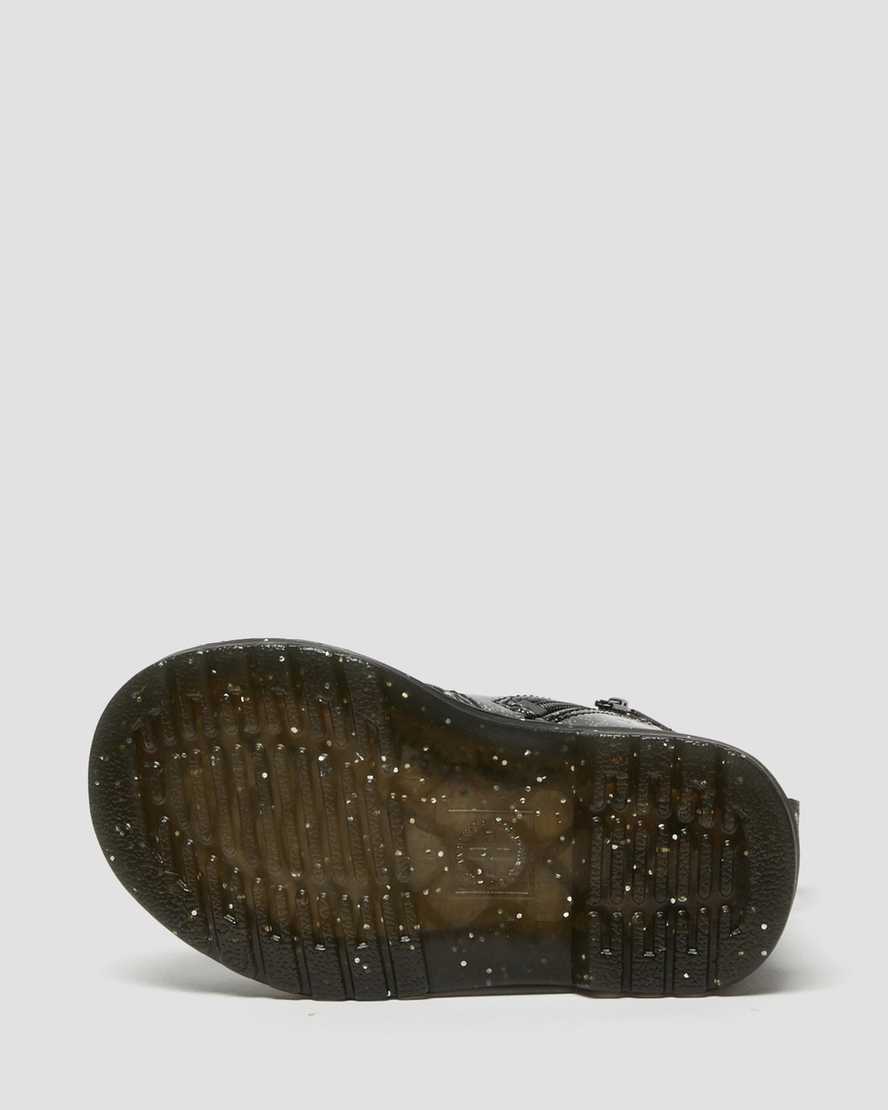 Černé dětské třpytivé kotníkové boty dr. martens 1460