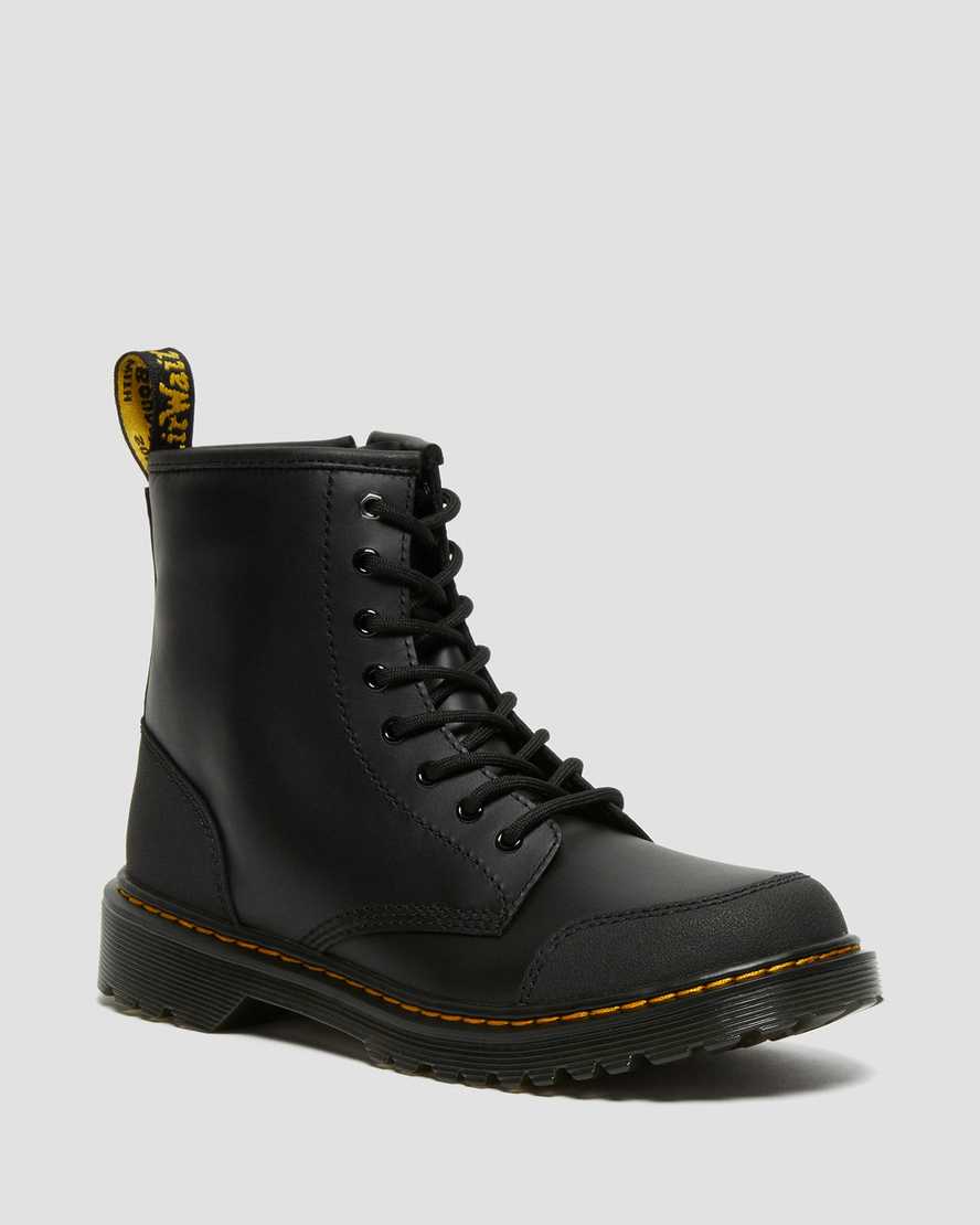Černé dětské volnočasové boty dr. martens 1460 overlay