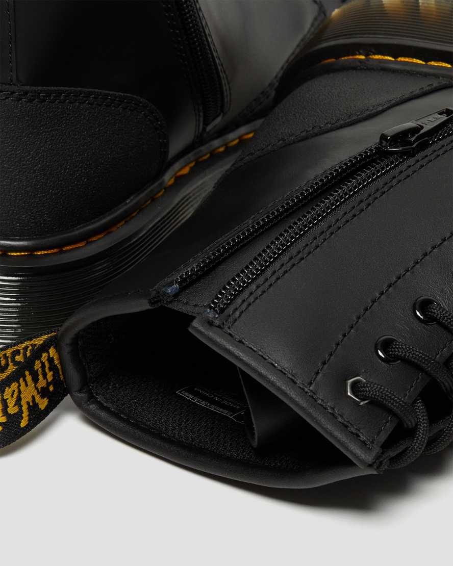 Černé dětské volnočasové boty dr. martens 1460 overlay