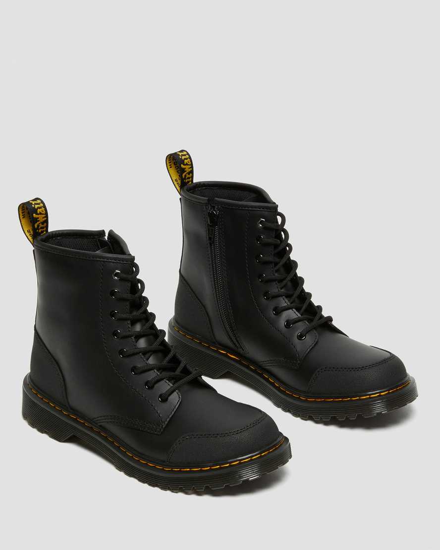 Černé dětské volnočasové boty dr. martens 1460 overlay