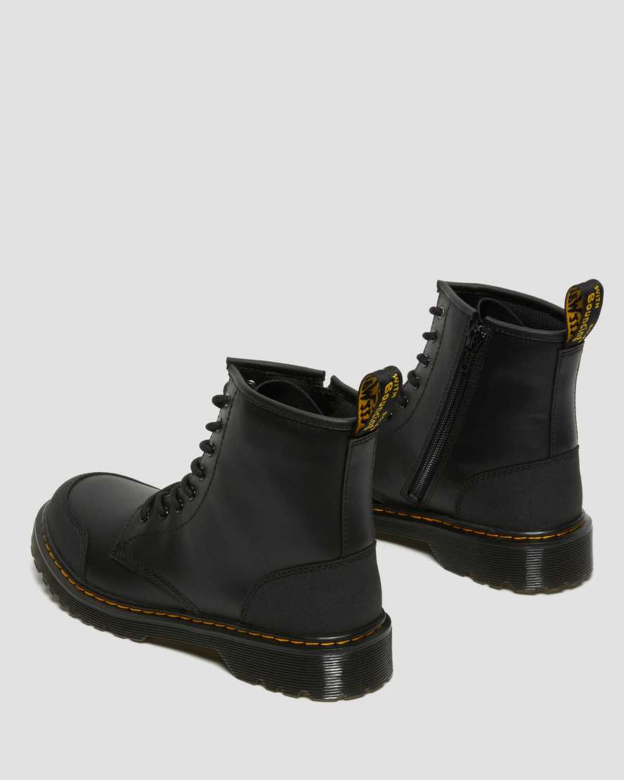 Černé dětské volnočasové boty dr. martens 1460 overlay