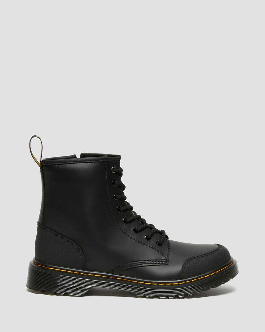 Černé dětské volnočasové boty dr. martens 1460 overlay