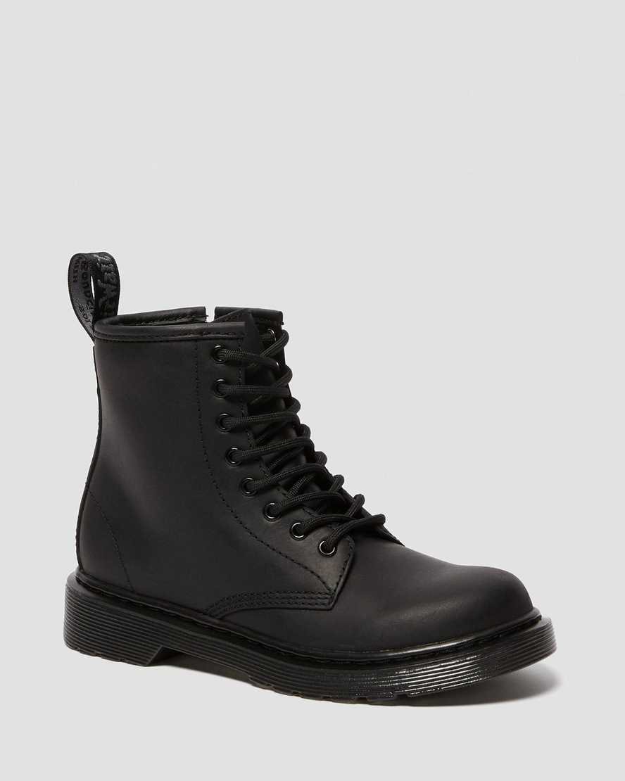 Černé dětské boty dr. martens 1460 z umělé kožešiny