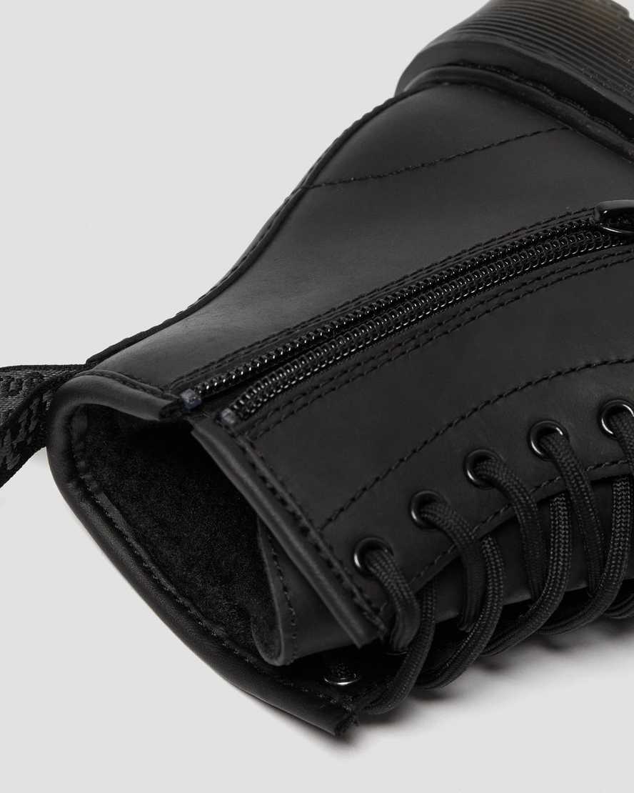Černé dětské boty dr. martens 1460 z umělé kožešiny