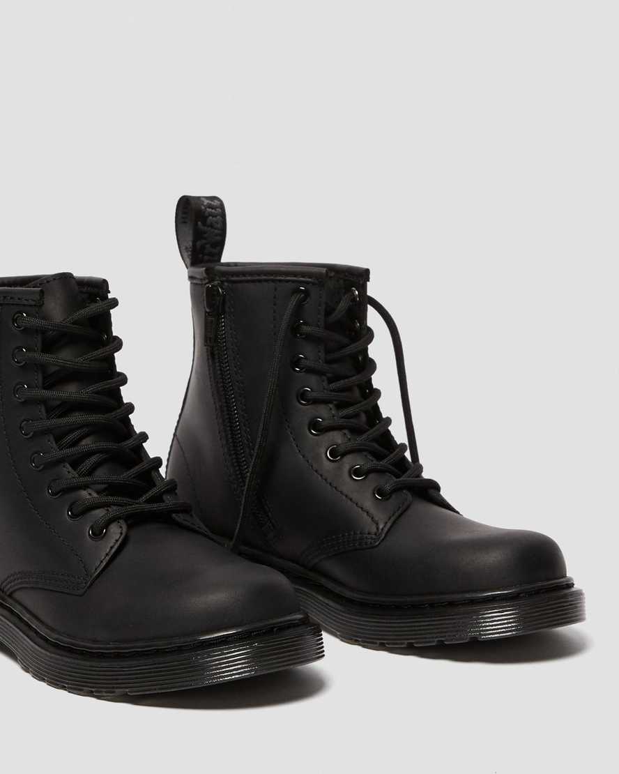 Černé dětské boty dr. martens 1460 z umělé kožešiny
