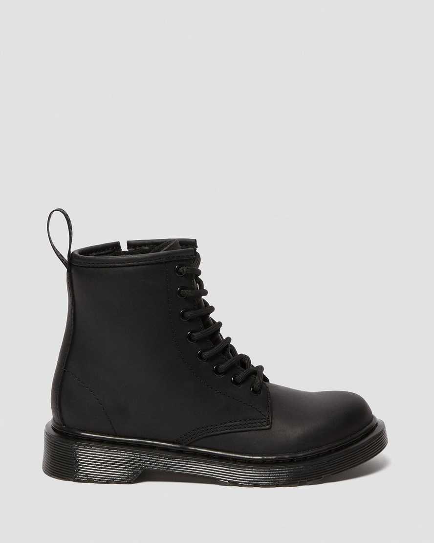 Černé dětské boty dr. martens 1460 z umělé kožešiny