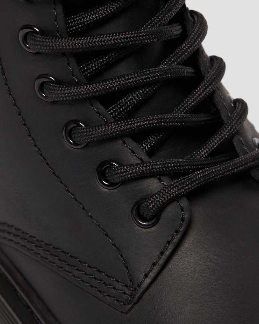 Černé dětské boty dr. martens 1460 z umělé kožešiny