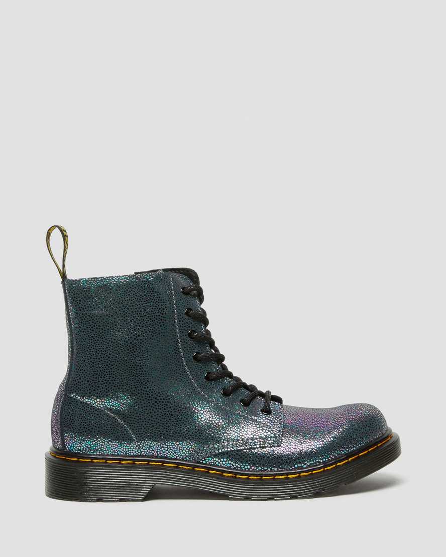 dětské šněrovací boty dr. martens 1460 pascal iridescent v tmavě modré barvě