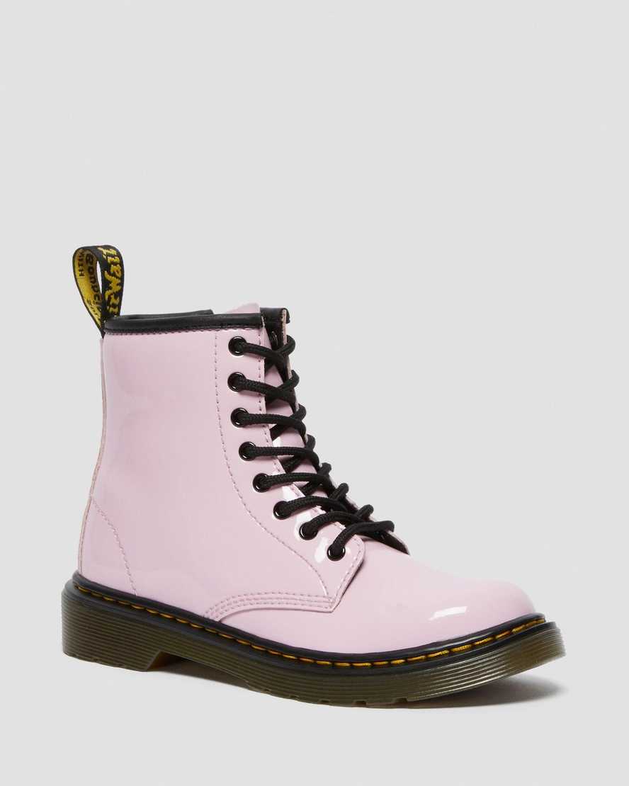 dětské lakované šněrovací boty dr. martens 1460 růžové