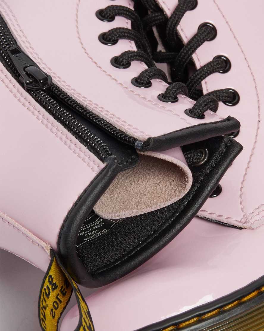 dětské lakované šněrovací boty dr. martens 1460 růžové