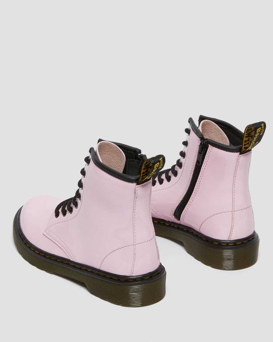 dětské lakované šněrovací boty dr. martens 1460 růžové