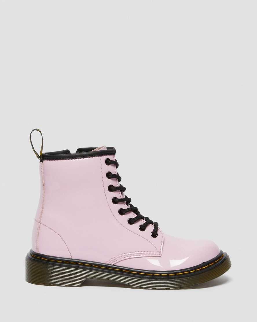 dětské lakované šněrovací boty dr. martens 1460 růžové