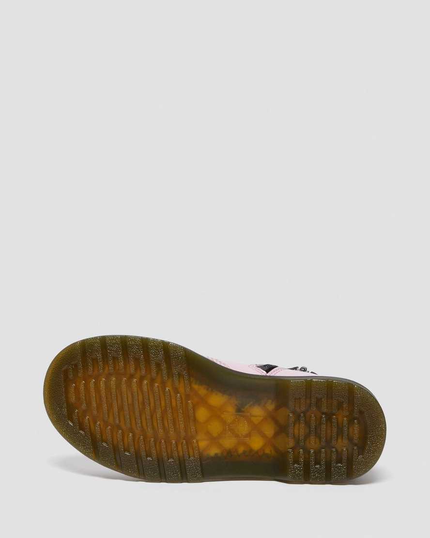 dětské lakované šněrovací boty dr. martens 1460 růžové