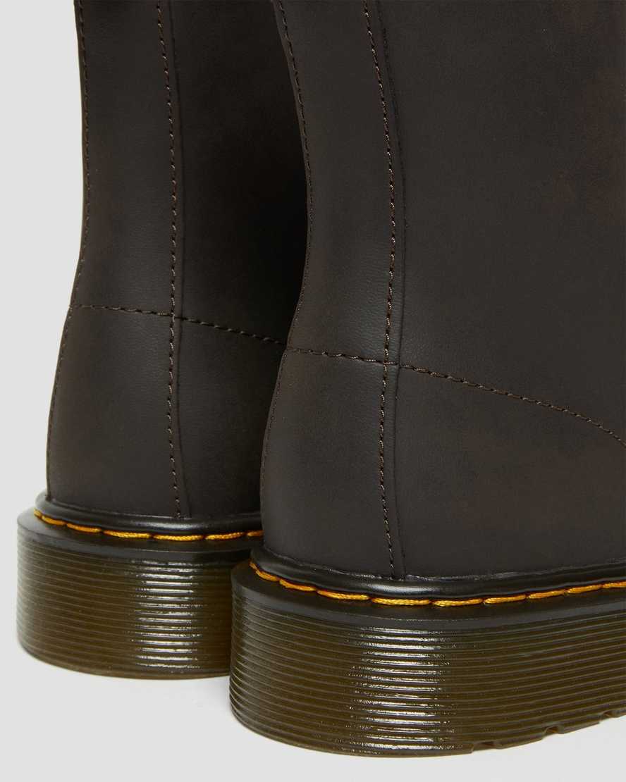 tmavě hnědé dětské šněrovací boty dr. martens 1460 wildhorse