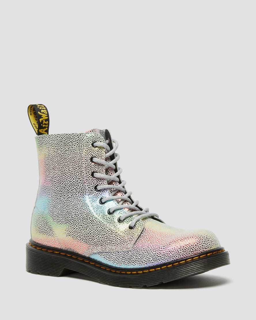 vícebarevné dětské šněrovací boty dr. martens 1460 pascal iridescent