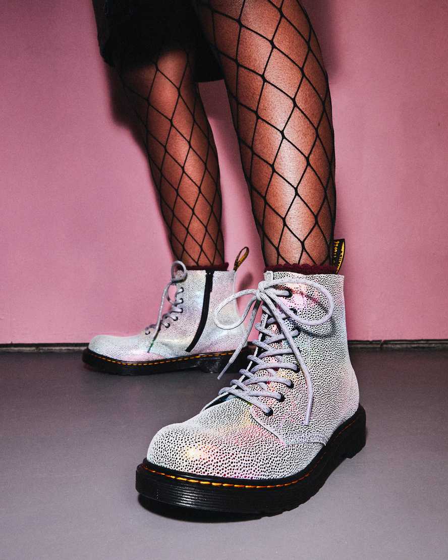 vícebarevné dětské šněrovací boty dr. martens 1460 pascal iridescent