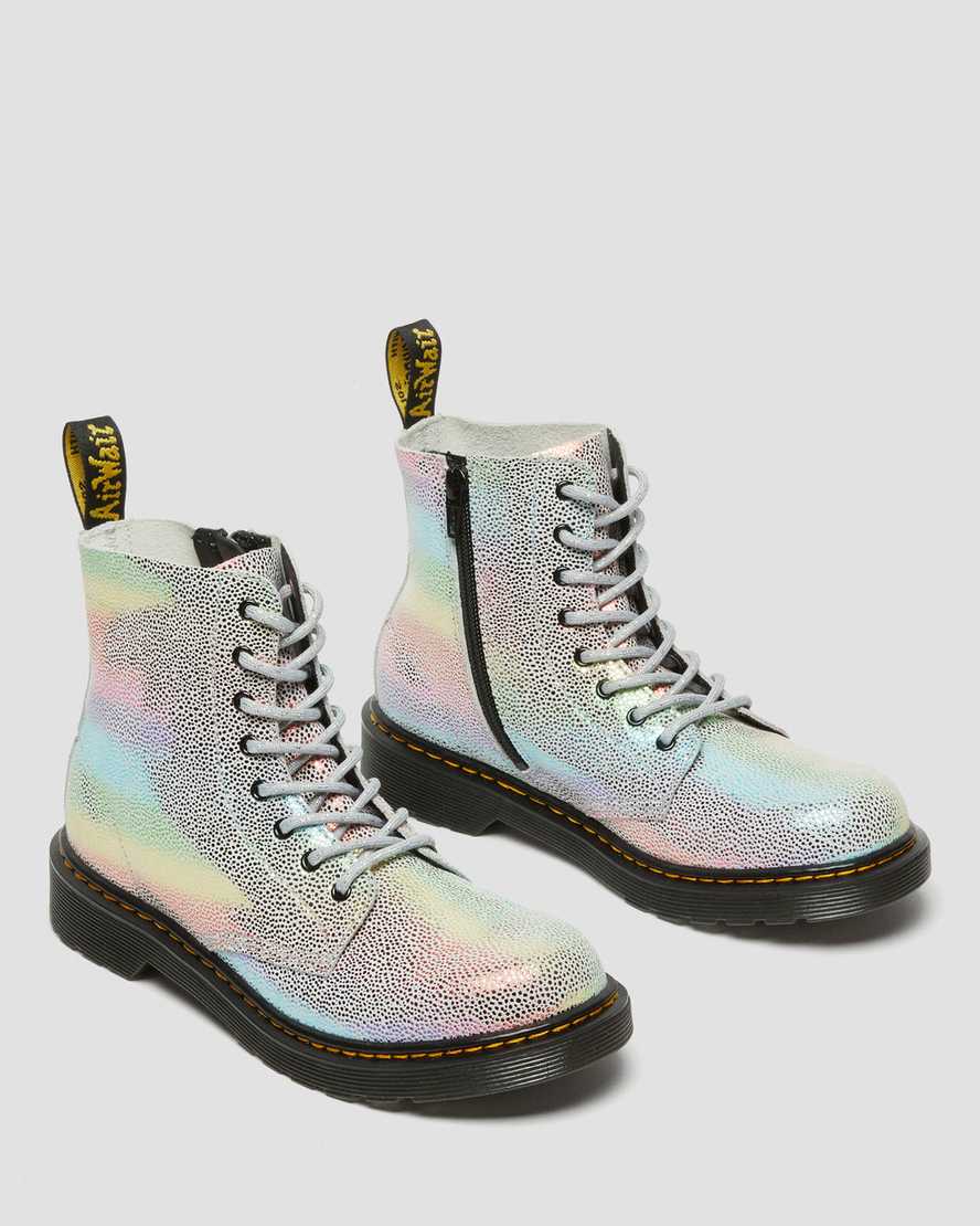vícebarevné dětské šněrovací boty dr. martens 1460 pascal iridescent