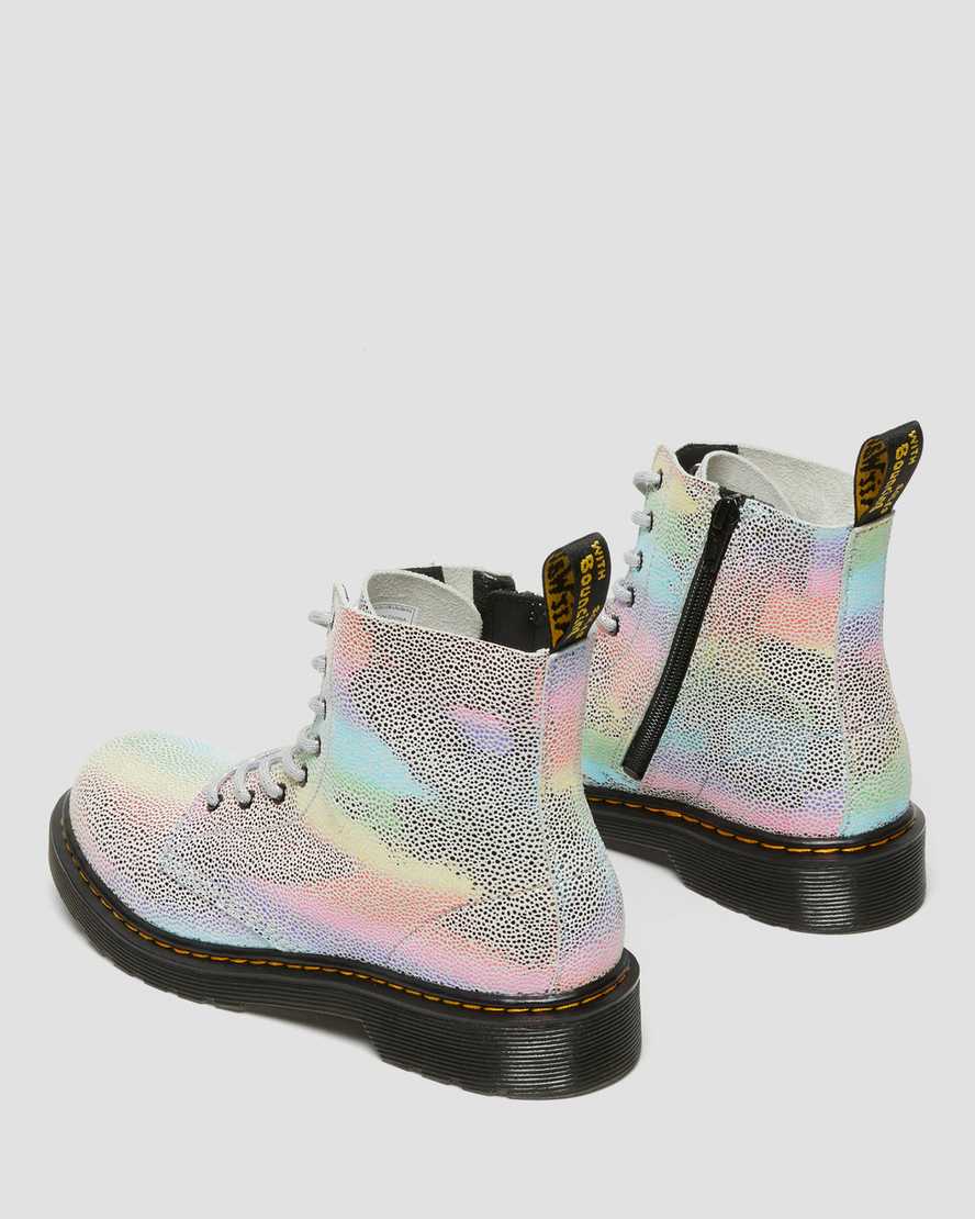 vícebarevné dětské šněrovací boty dr. martens 1460 pascal iridescent