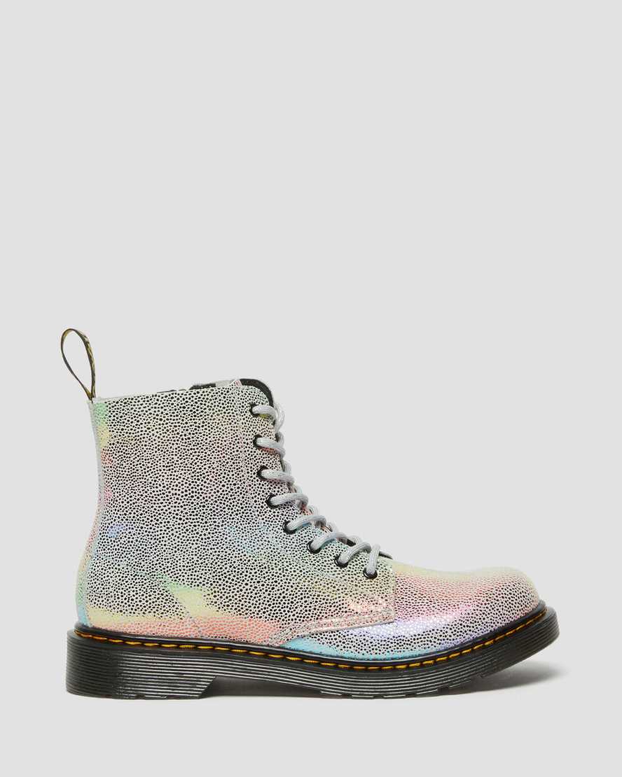 vícebarevné dětské šněrovací boty dr. martens 1460 pascal iridescent