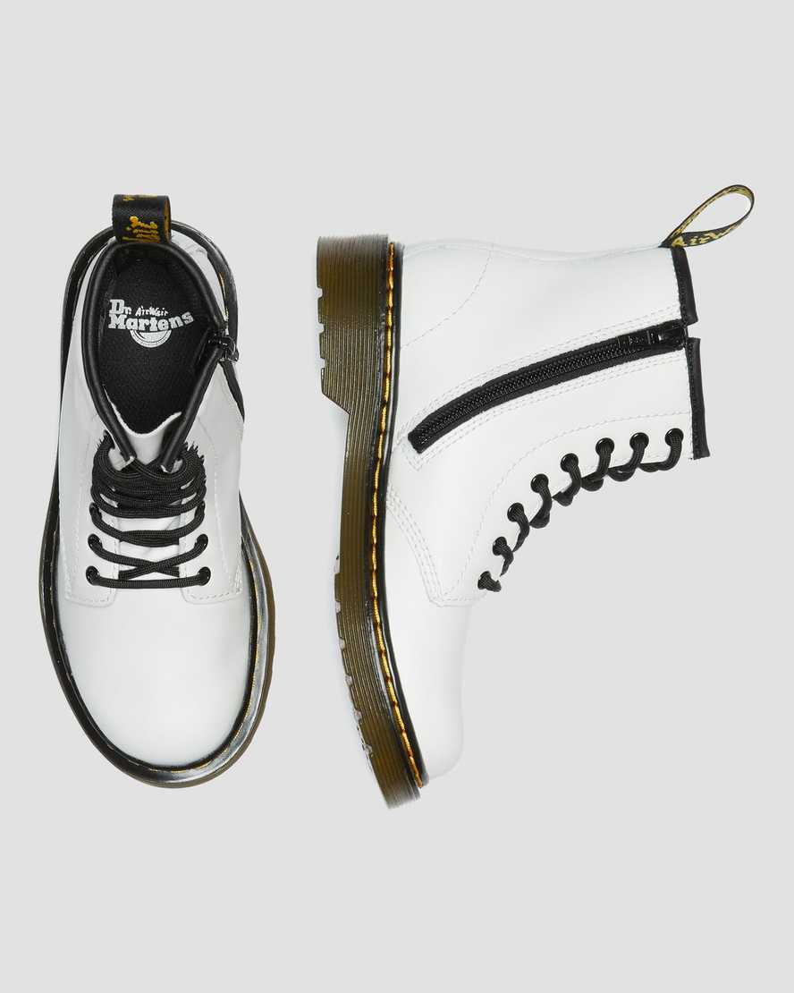 bílé dětské šněrovací boty dr. martens 1460