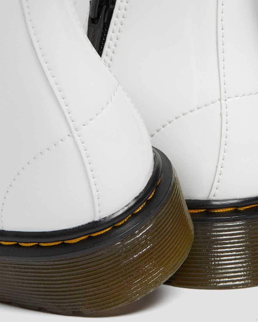 bílé dětské lakované šněrovací boty dr. martens 1460