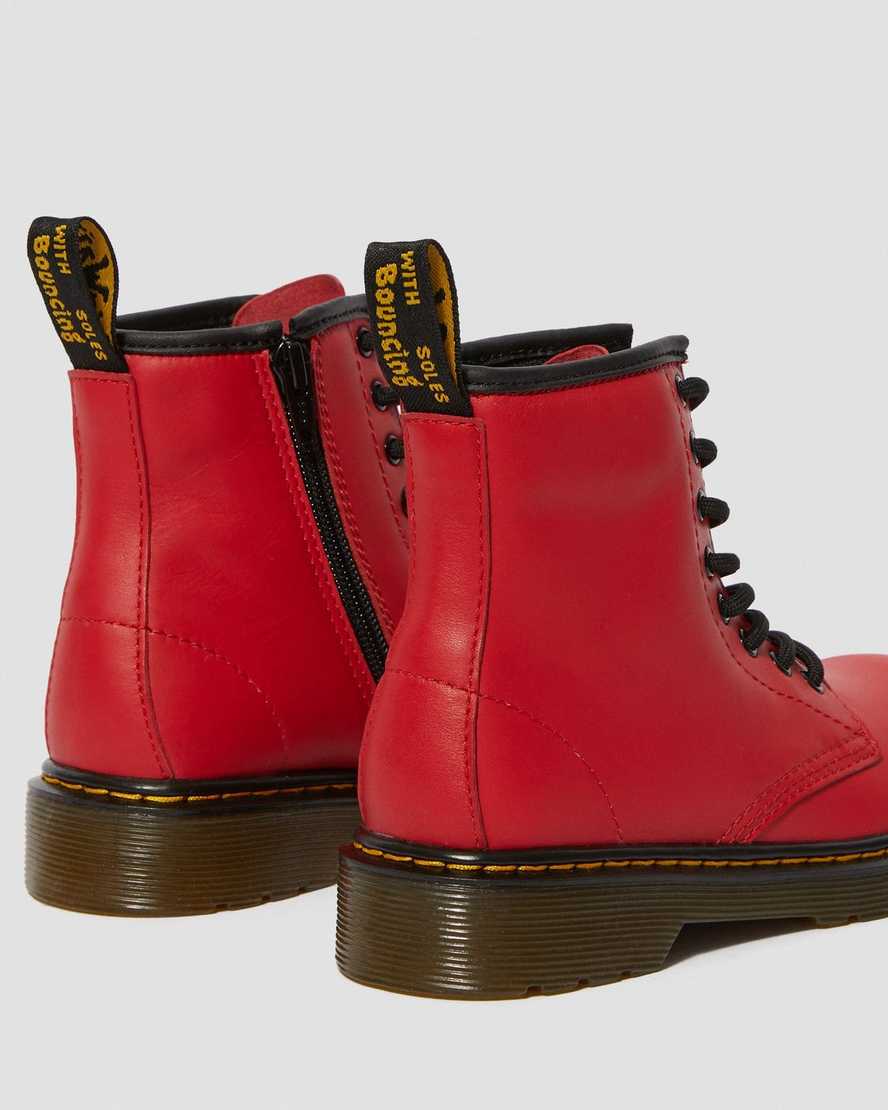 Červené dětské šněrovací boty dr. martens 1460