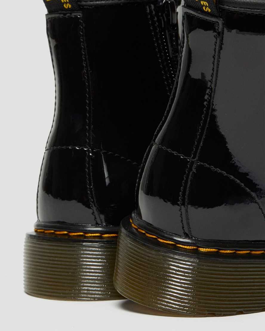 Černé dětské lakované šněrovací boty dr. martens 1460
