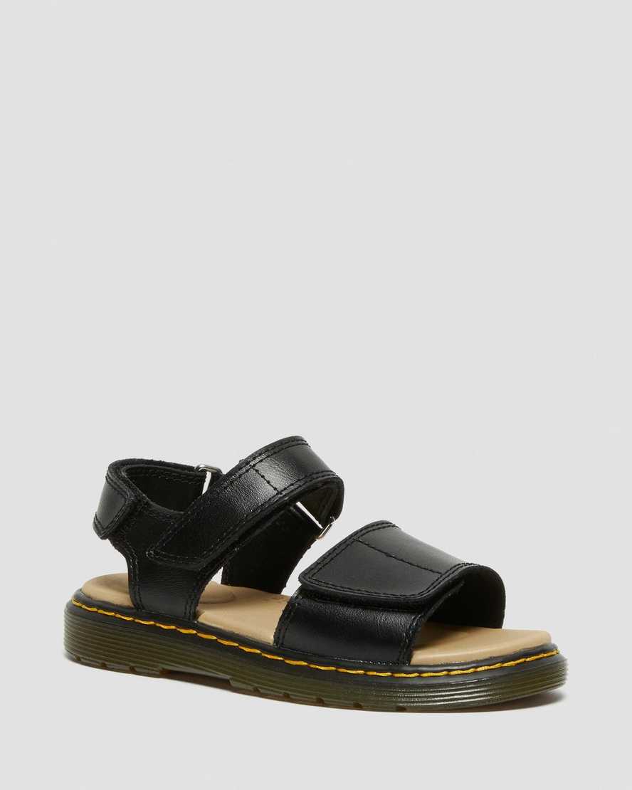 Černé dětské sandály dr. martens romi na suchý zip