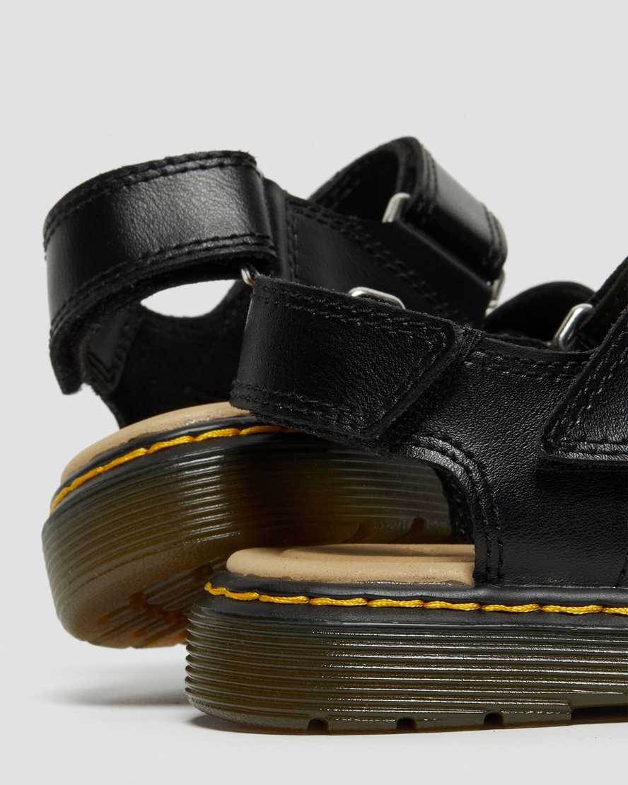 Černé dětské sandály dr. martens romi na suchý zip