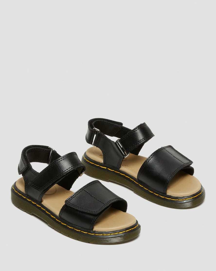 Černé dětské sandály dr. martens romi na suchý zip