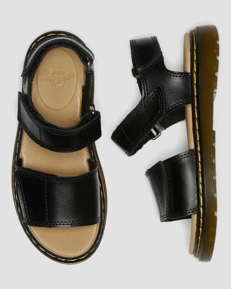 Černé dětské sandály dr. martens romi na suchý zip