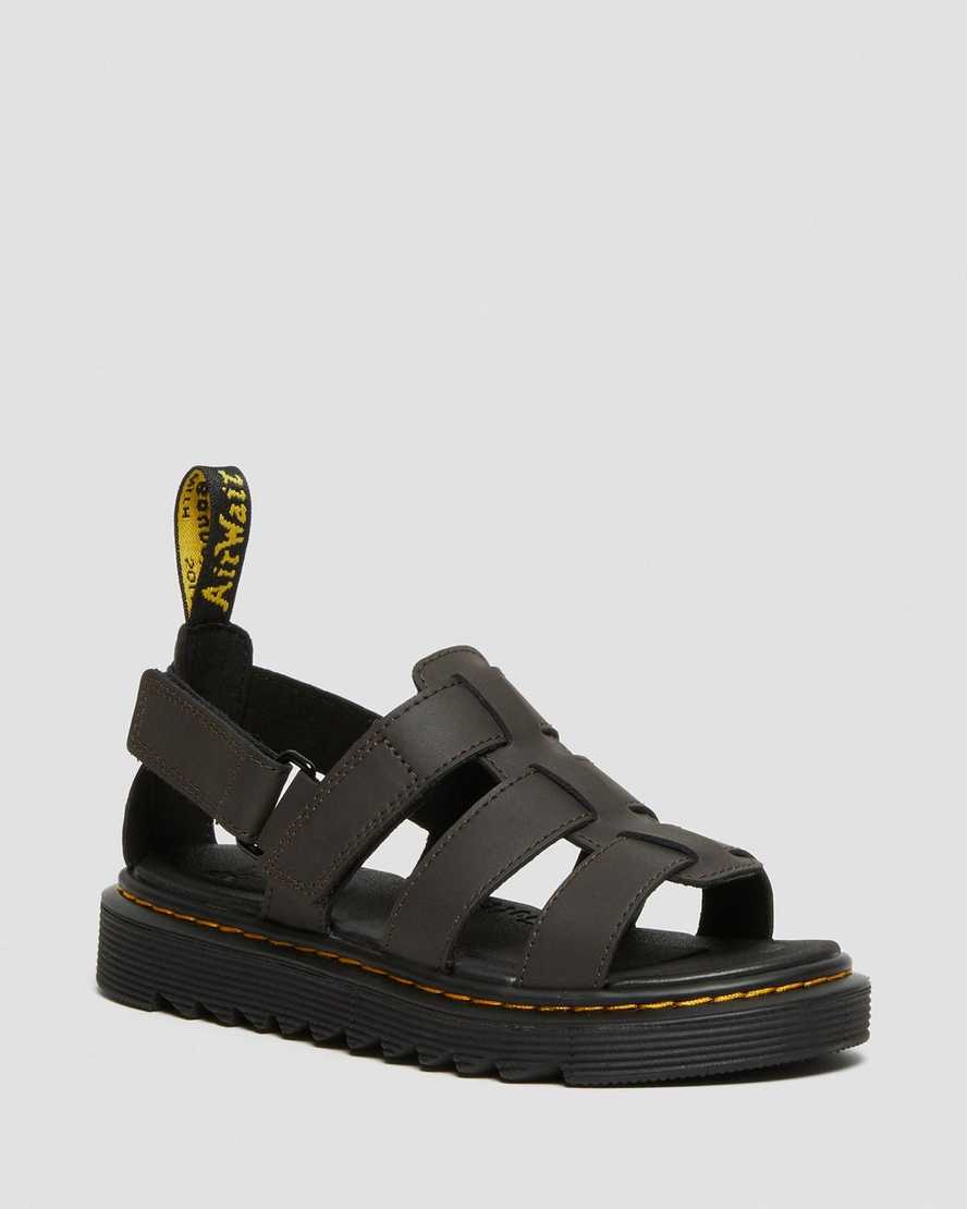 dětské sandály dr. martens terry strap tmavě hnědé