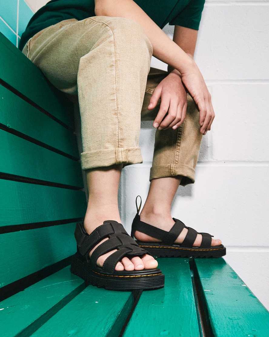 dětské sandály dr. martens terry strap tmavě hnědé