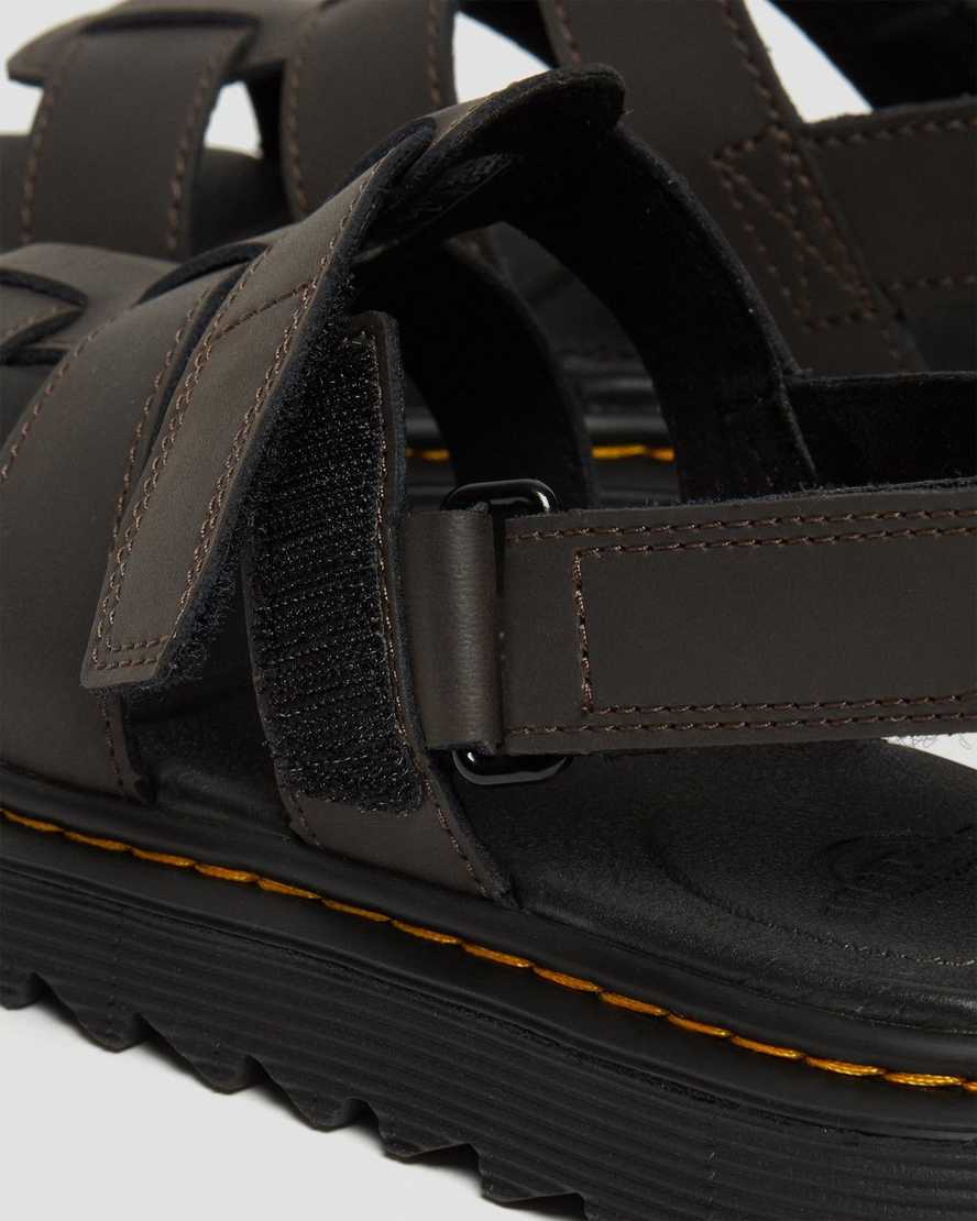 dětské sandály dr. martens terry strap tmavě hnědé