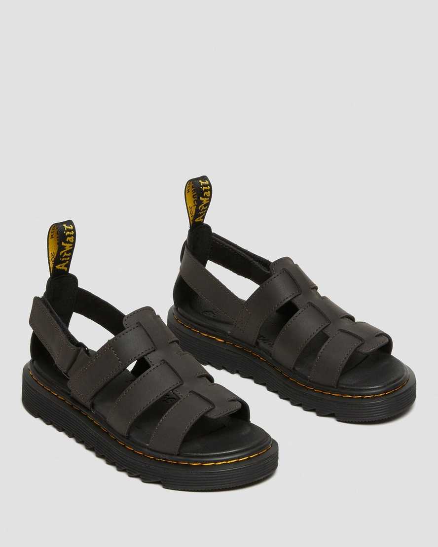 dětské sandály dr. martens terry strap tmavě hnědé