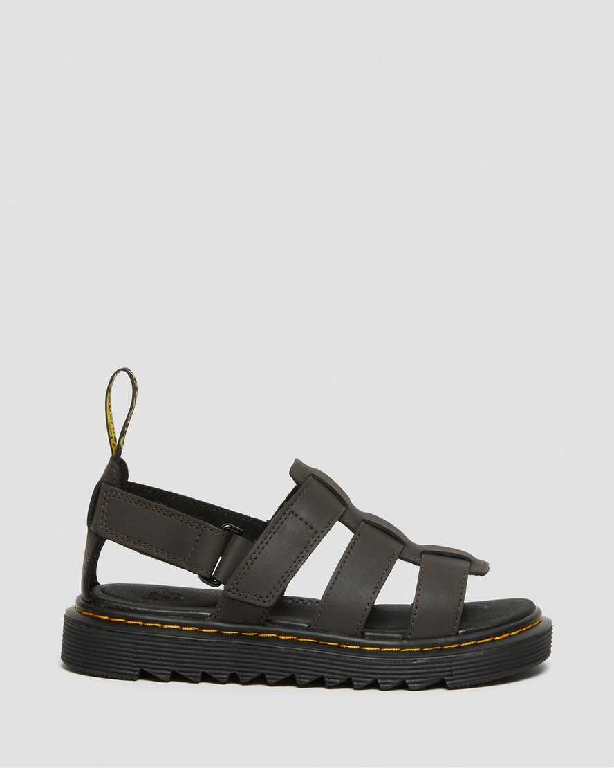 dětské sandály dr. martens terry strap tmavě hnědé