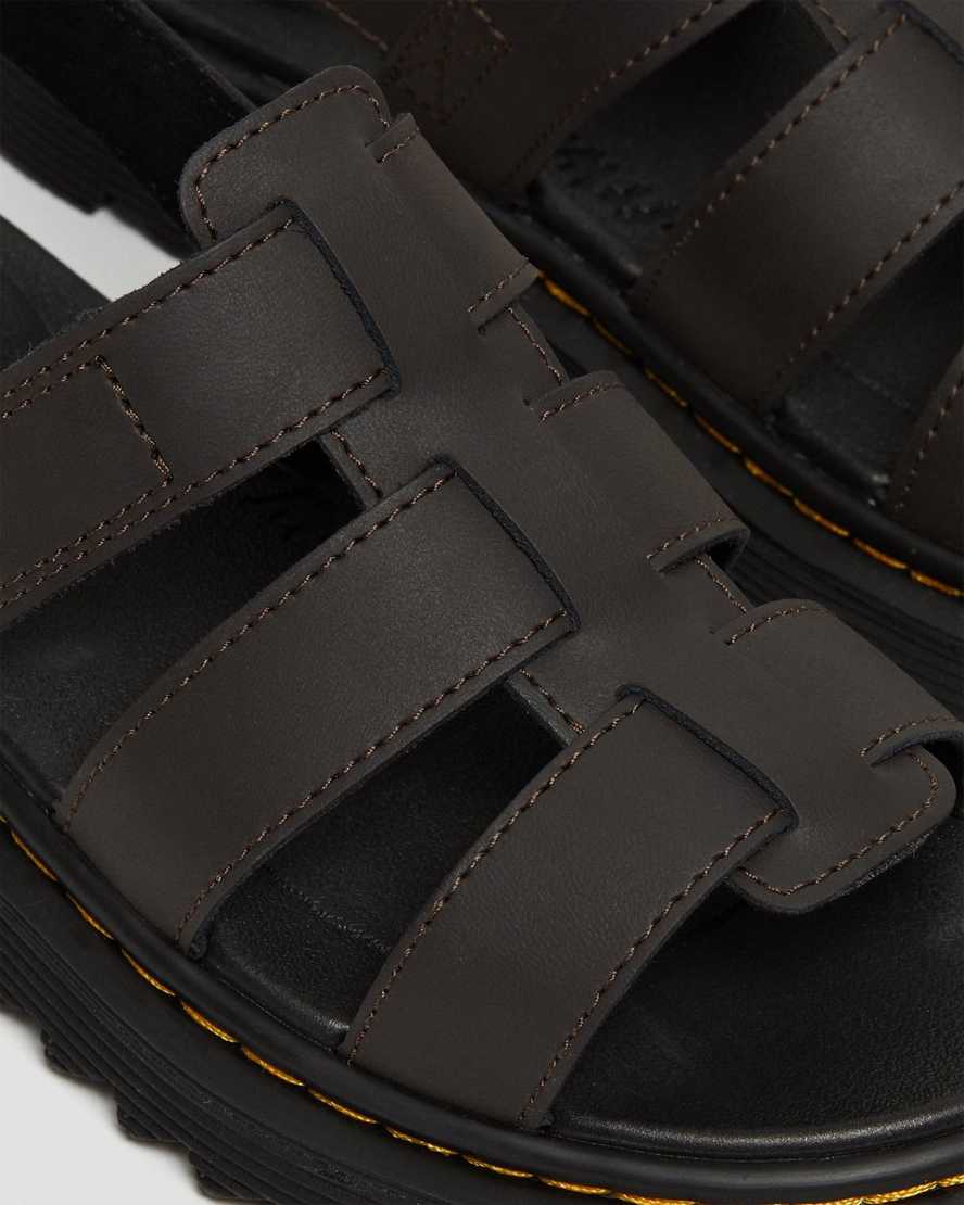 dětské sandály dr. martens terry strap tmavě hnědé