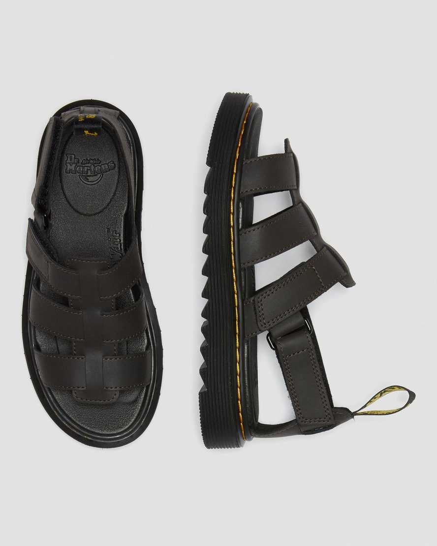 dětské sandály dr. martens terry strap tmavě hnědé