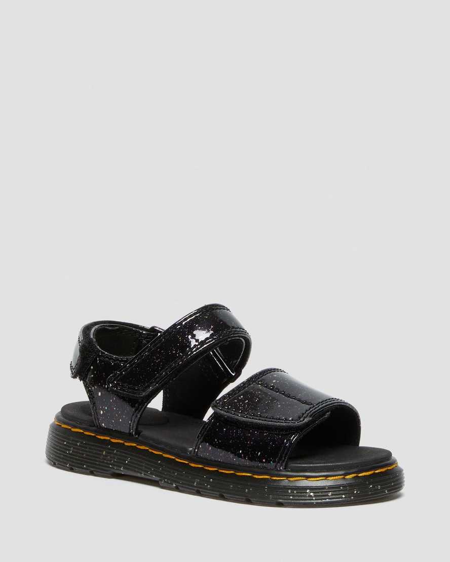 fialové dětské sandály dr. martens romi glitter