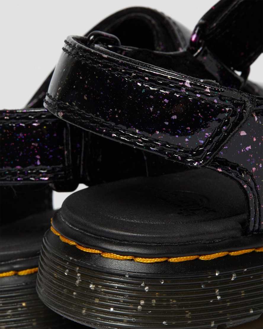 fialové dětské sandály dr. martens romi glitter