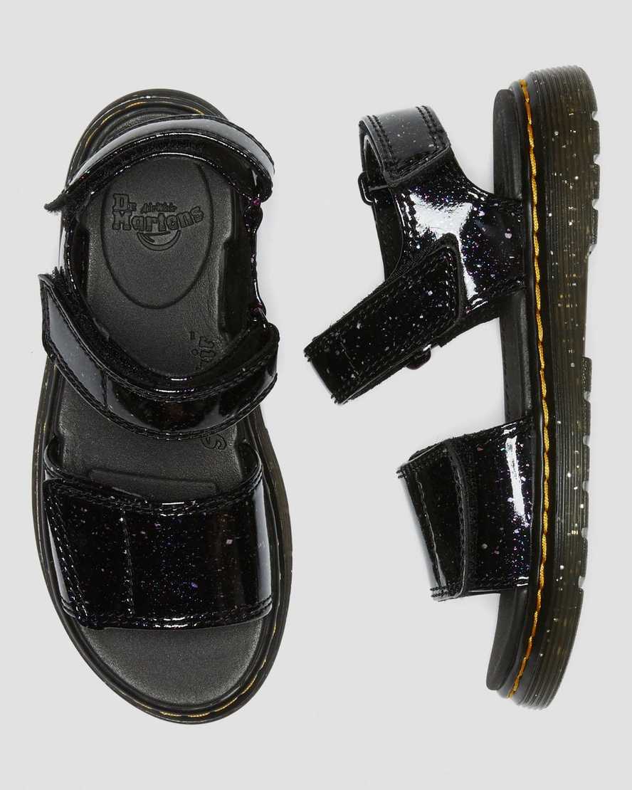 fialové dětské sandály dr. martens romi glitter